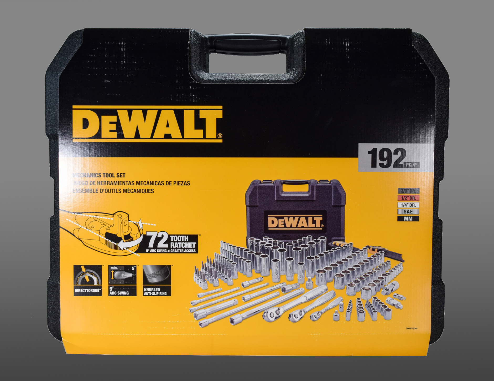 Dewalt DWMT75049 Mechanics Tool Kit Set with Case (192 Piece) - image 1 of 6