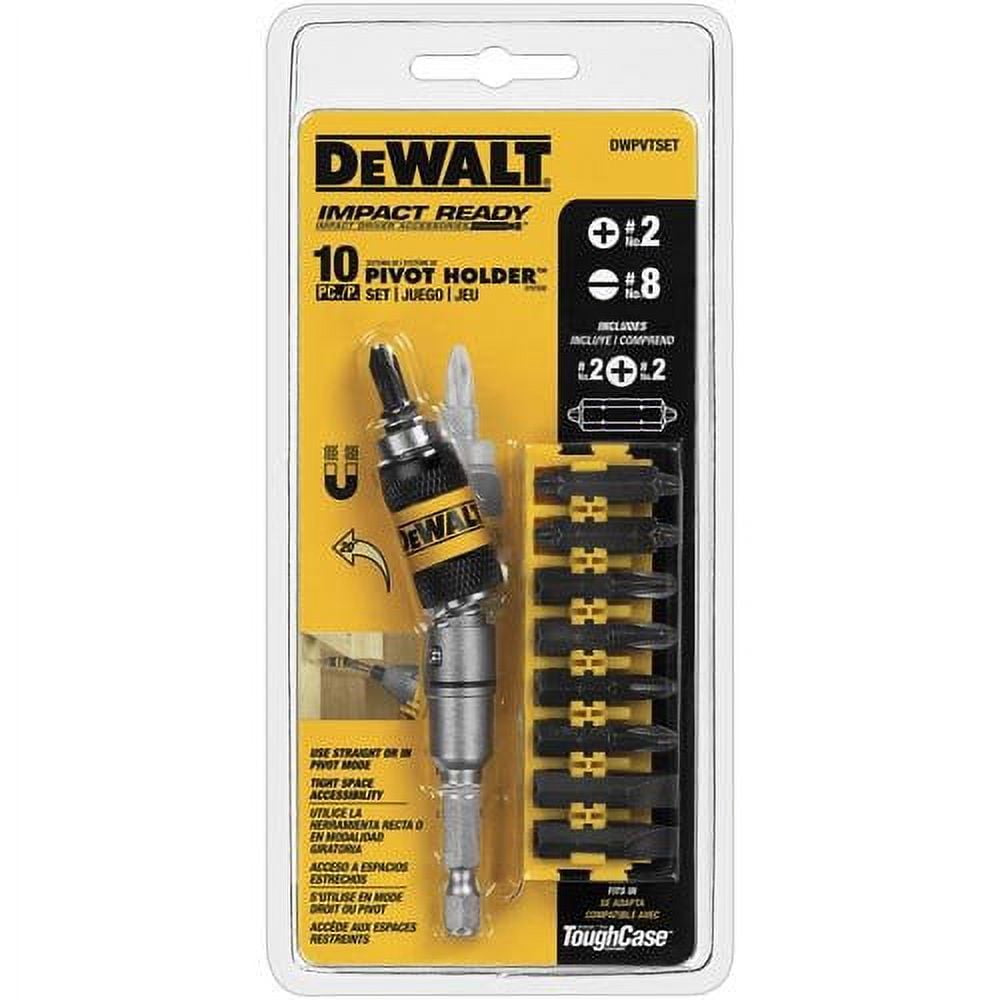 Dewalt DWPVTSET 10 Pc Pivot Holder Set with Bit Bar
