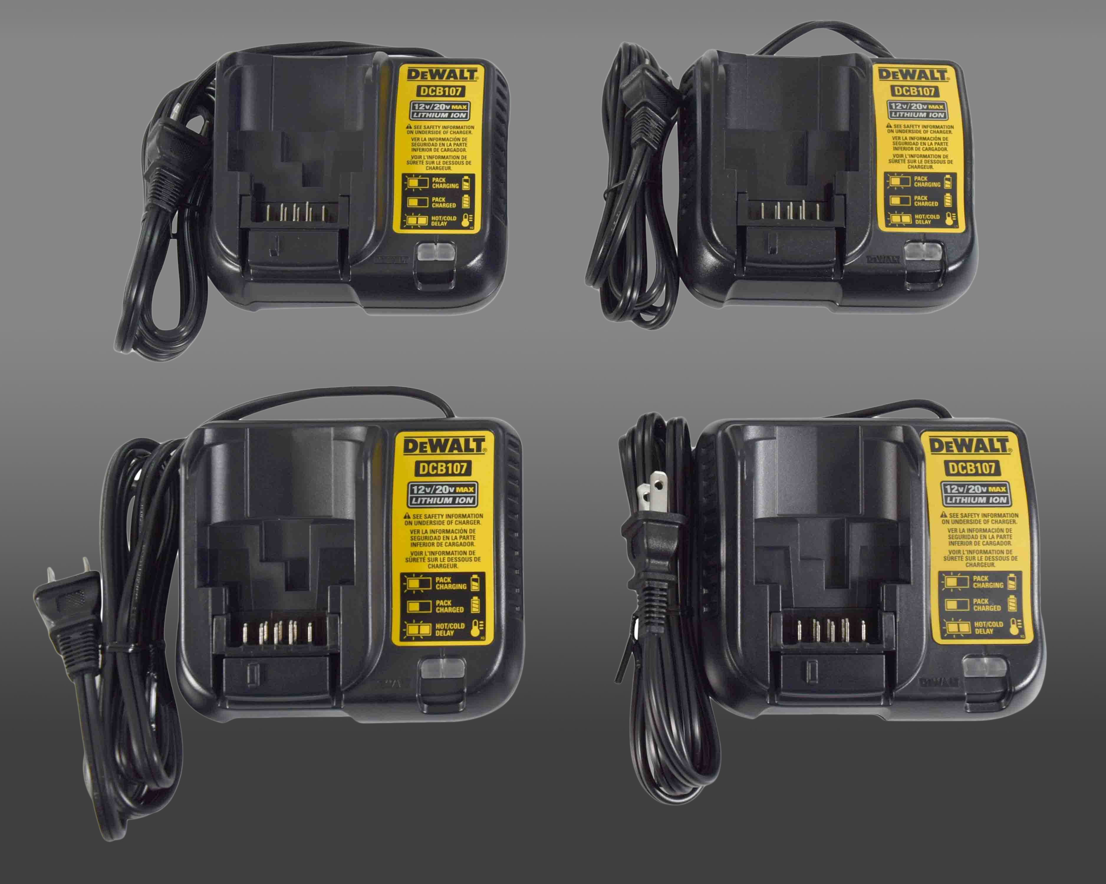 Dewalt Dcb107 Lithium Ion Battery Charger 12v 20v 4 Pack