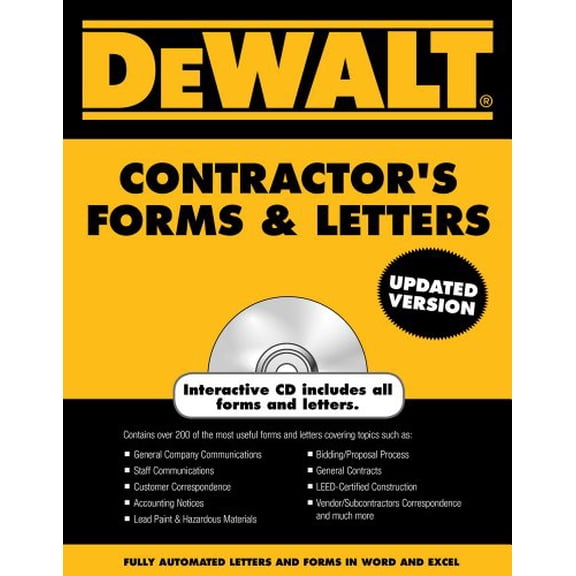 Pre-Owned Dewaltcontractor's Forms & Letters (Paperback) 1133277659 9781133277651