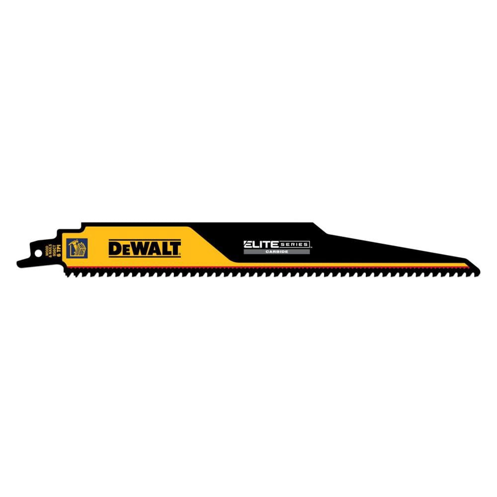 Dewalt Elite Series 1-Pack Carbide Tipped 9-In 6-Tpi Demolition Reciprocating Saw Blade