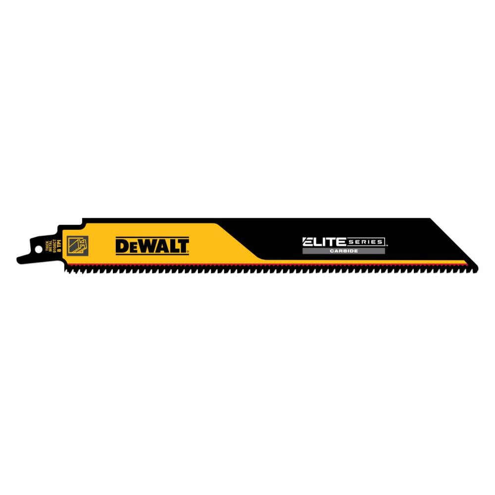 Dewalt Elite Series 1-Pack Carbide Tipped 9-In 8-Tpi Metal Cutting Reciprocating Saw Blade