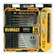 DEWALT Cobalt Drill Bit Set with Pilot Point - For Hard Metals - 14 Piece Set
