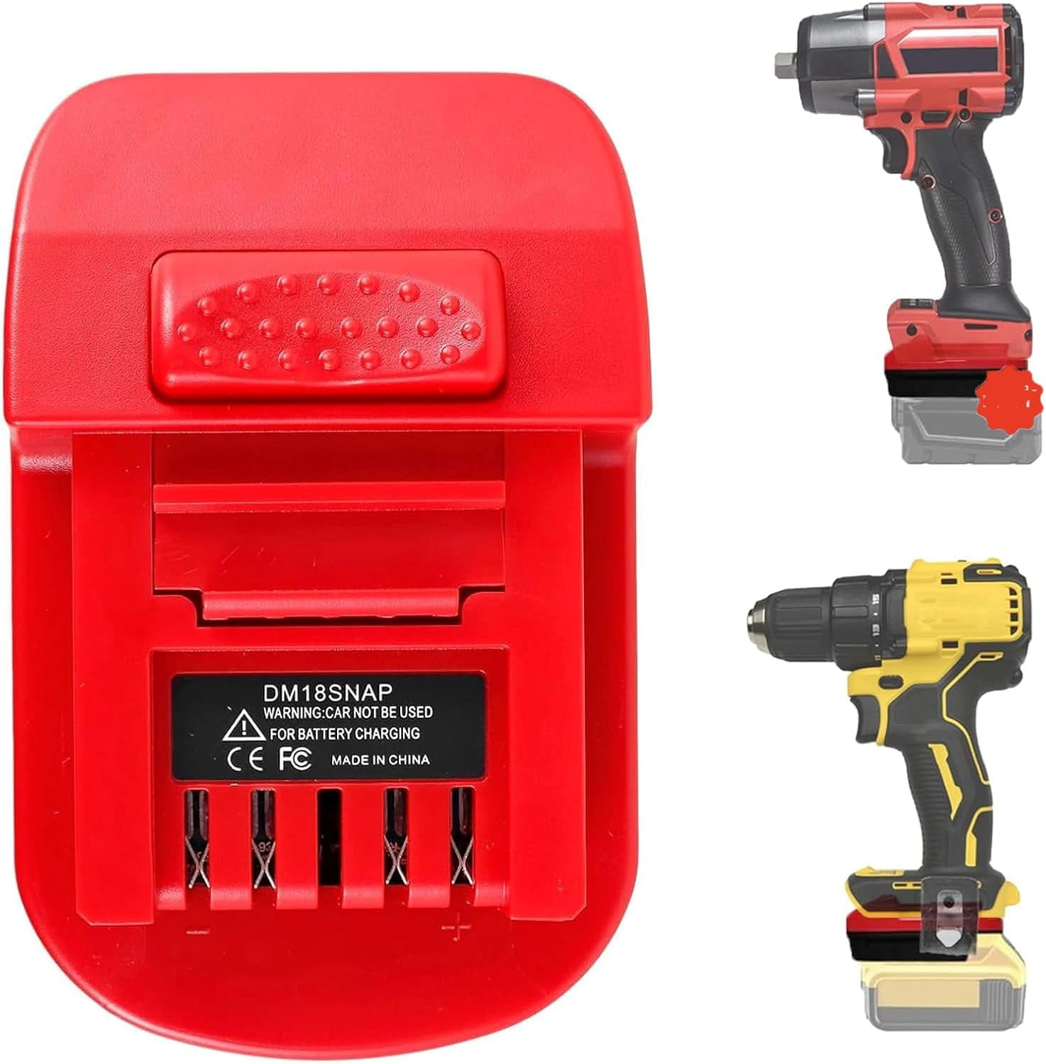 Adapter Fit for De*walt 18v-20v & for Mil*wau*kee 18v-M18 Lithium Batteries, DM18SNAP Converter use for Snap On 18V Li-ion Battery Power Tools  CTB8185 CTB7185