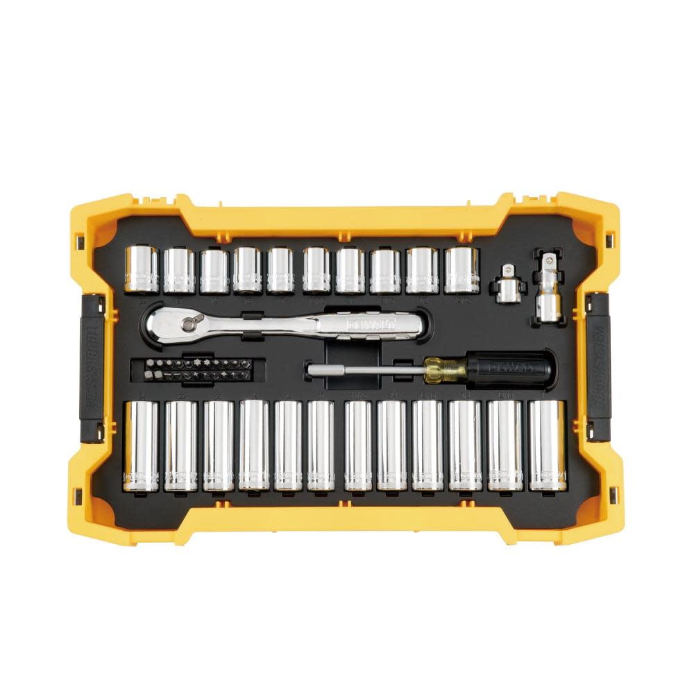 Dewalt Toughsystem Mechanics Tool Set 3/8" 1/2" Drive 85Pc