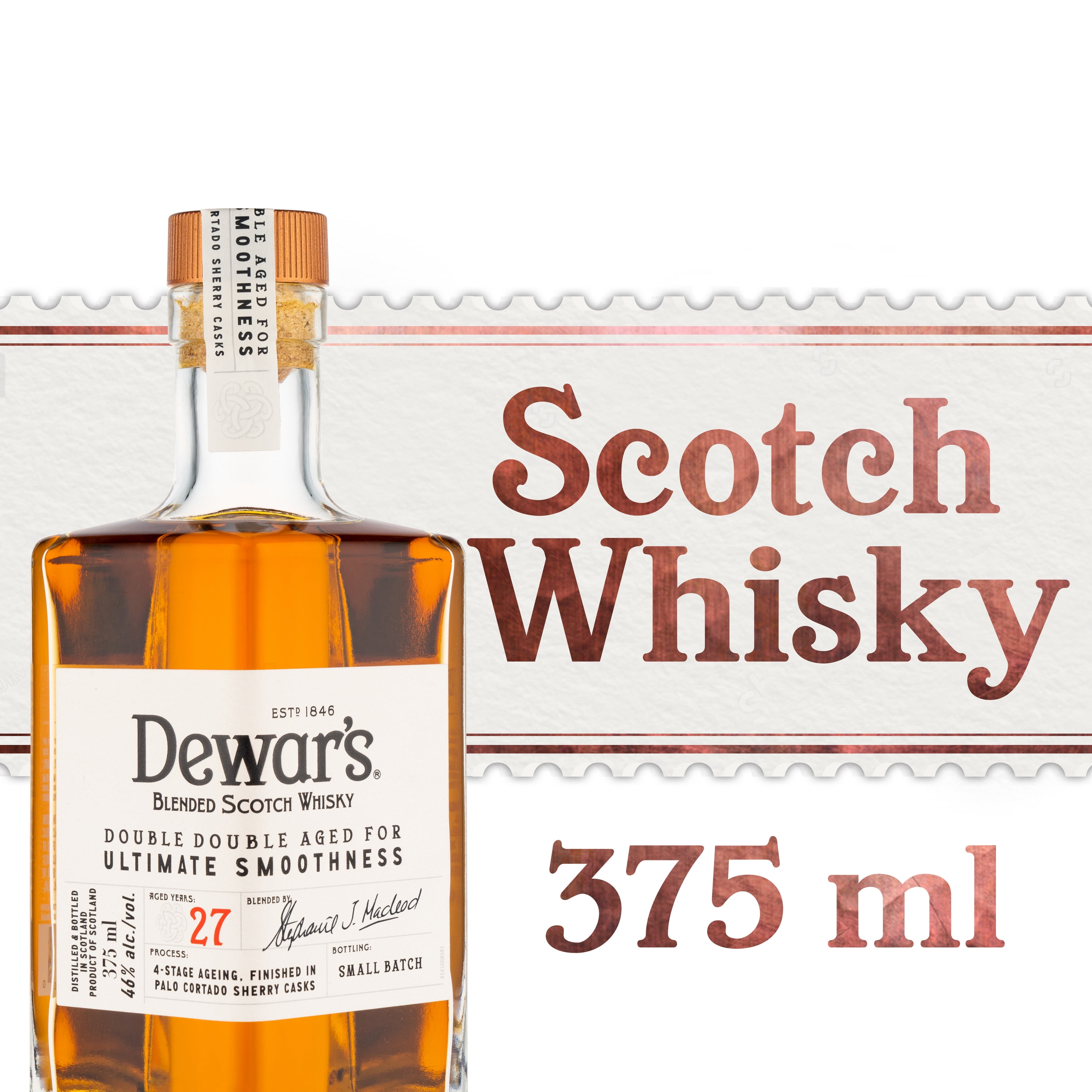 Dewar's Double Double 27 Year Old Blended Scotch Whisky, 375 mL