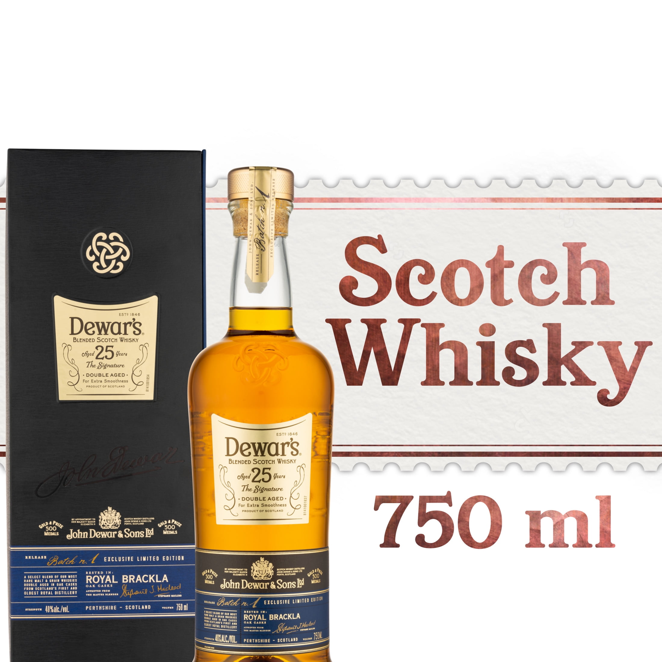 Dewar's The Signature 25 Year Old Blended Scotch Whisky, 750 mL