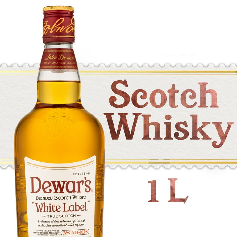 Dewar's White Label Blended Scotch Whisky, 1 L Bottle, ABV Dewar's White Label Blended Scotch Whisky, 1 L Bottle, ABV
