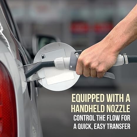 Deway Automatic Fuel Transfer Pump with Rubber Hose and Nozzle for Flow Control and Stop