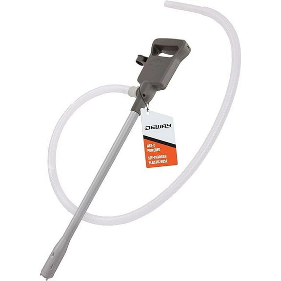 Deway Automatic Fuel Transfer Pump with 51" Hose , 3.8 GPM & USB-C or AA Battery Powered