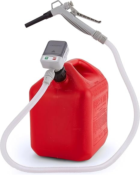 Deway Automatic Fuel Transfer Pump with Auto-Stop, 3 Cans Adapters, Battery Powered or DC 12V Cable