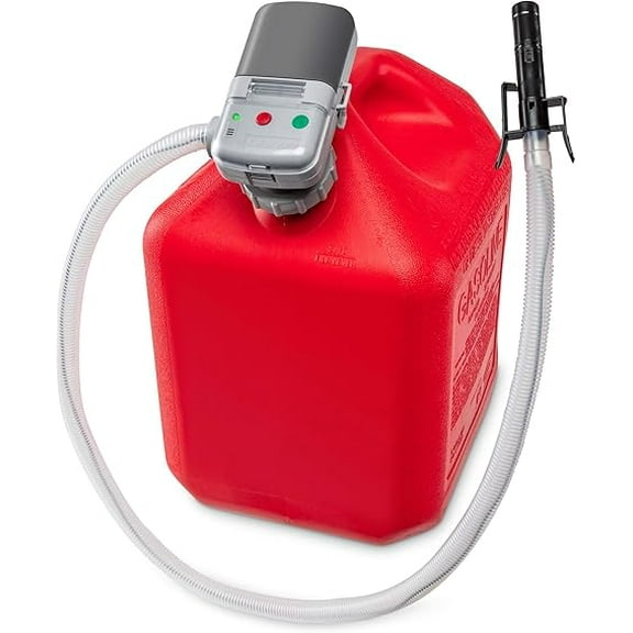 Deway Automatic Fuel Transfer Pump with Auto-Stop & Sound Alert, AA Battery Powered, Fits All Cans