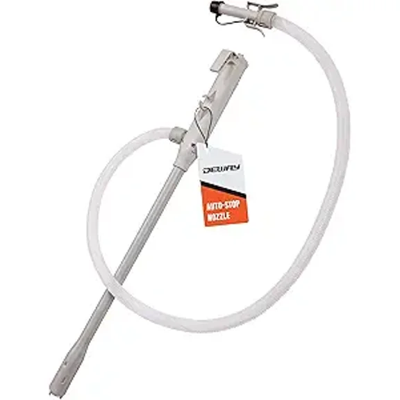Deway Battery-Powered Stick Fuel Transfer Pump W/Auto-Stop Nozzle, 3.2GPM Flow Rate & 51 Clear Hose