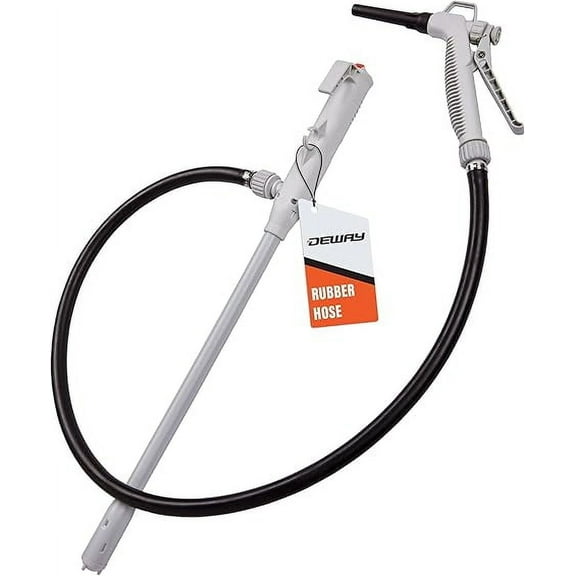 Deway Battery-Powered Stick Fuel Transfer Pump W/Trigger Nozzle, 3.2GPM Flow Rate & 51” Rubber Hose