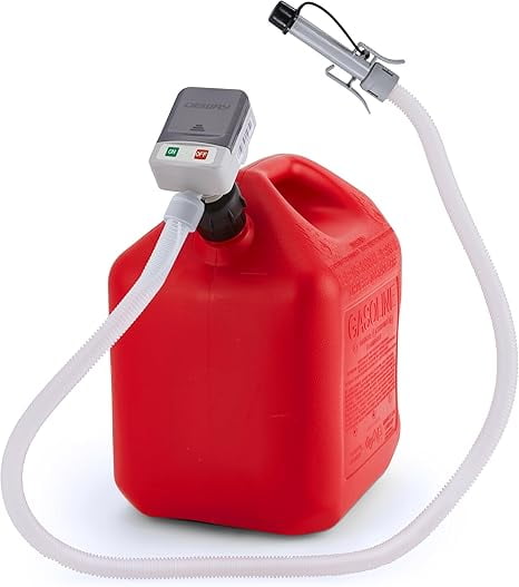 Deway Fuel Transfer Pump with Auto-Shutoff Nozzle, 2.4GPM Flow Rate, 51" Hose & 3 Fuel Adapters