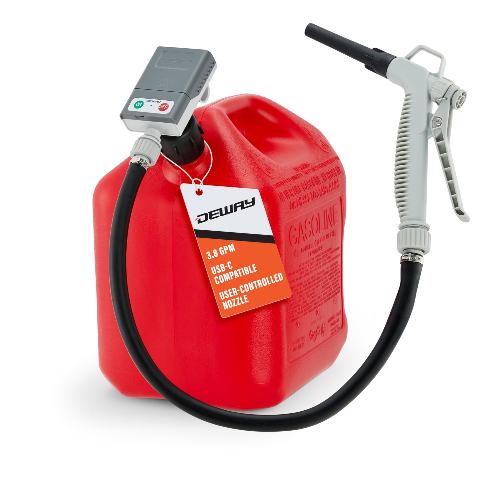 Deway Ultra Fast Can Fuel Transfer Pump, USB and Battery Powered