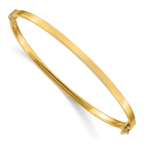 DewberryDiamonds 10k Yellow Gold Polished Hinged Bangle Bracelet (Weight : 3.02 gm, Length : 7in, Width : 3 mm)