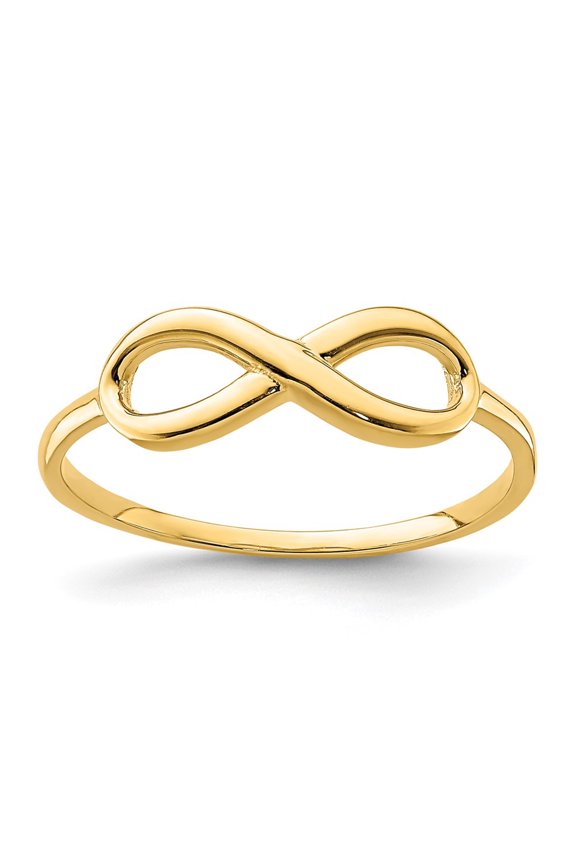14K Yellow Gold Polished Infinity Ring (Weight : 1.02 gm, Ring Size : 7 )