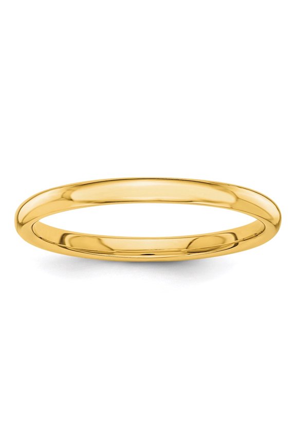 14k Polished 2mm Stackable Band Size 7 (Weight : 1.81 gm, Width : 2 mm)