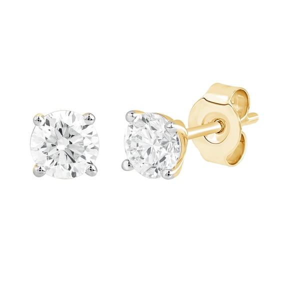 DewberryDiamonds Solid 14k Yellow Gold IGI Certified 1.50 Carat Lab Grown Diamond Round Stud Earrings for Women | 4-Prong Set Push Back Diamond Studs Earrings for Her bridal Wedding