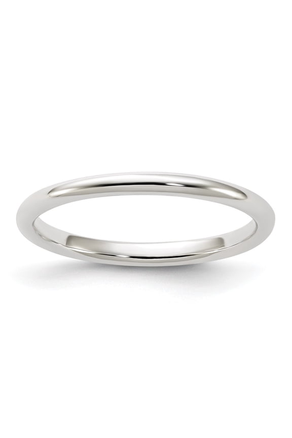 Sterling Silver 2mm Half Round Size 12 Band (Weight : 1.8 gm,Size:12, Width : 2 mm)