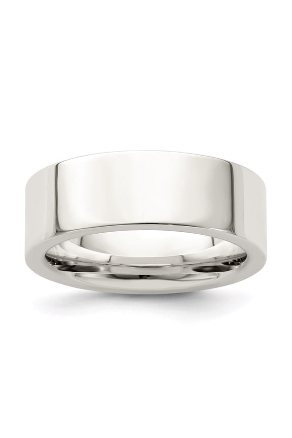 Sterling Silver 7mm Comfort Fit Flat Size 9 Band (Weight : 6.75 gm,Size:9, Width : 7 mm)