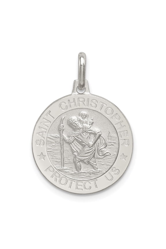 Sterling Silver St. Christopher Medal (Weight : 2.6 gm, Length : 27mm, Width : 20 mm)