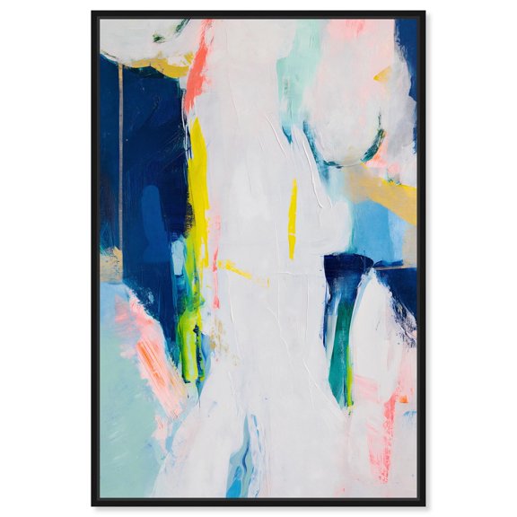 Dewdrop Harmony Canvas Modern Color Abstract by Art Remedy, Black Frame, 10" x 15"