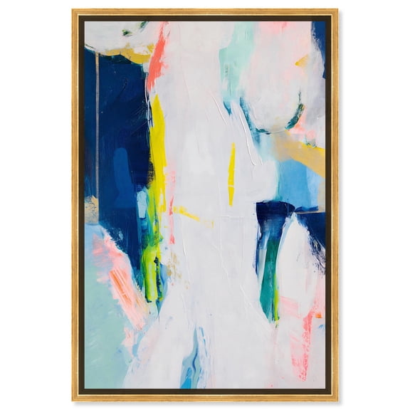 Dewdrop Harmony Canvas Modern Color Abstract by Art Remedy, Gold Frame, 10" x 15"