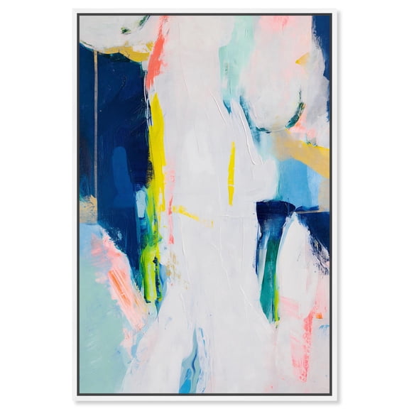 Dewdrop Harmony Canvas Modern Color Abstract by Art Remedy, White Frame, 10" x 15"