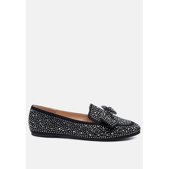 Dewdrops Embellished Casual Bow Loafers