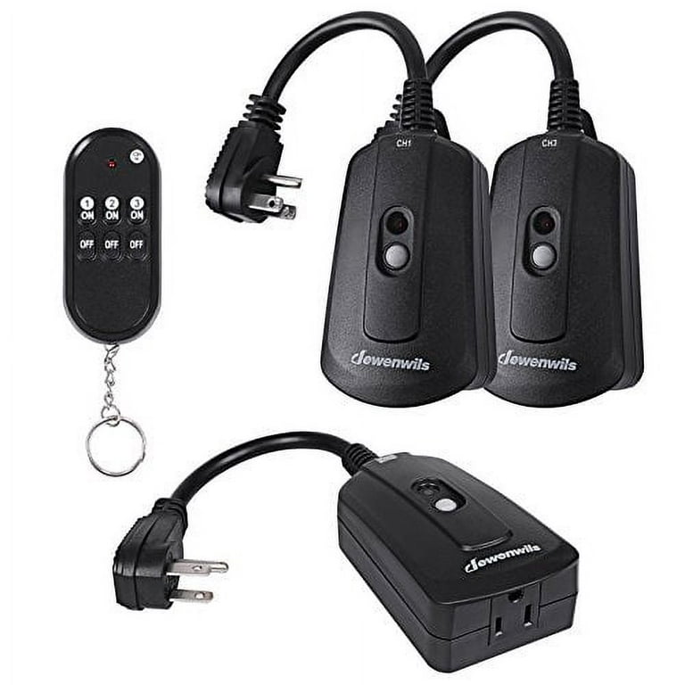 Wireless Indoor Remote Control Outlet Switch with 3 RCVs and 1 Remote