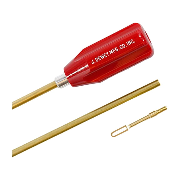 Dewey 1-Piece Gun Cleaning Rod 27 to 45 Caliber 6-1/2" Brass 8-32 Female Thread