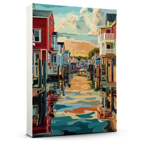 Dewey Beach Canvass Vintage, Delaware Travel Prints Wall Art, Dewey Beach Travel Canvas, Delaware Travel Colorful Canvas - 100AZ385