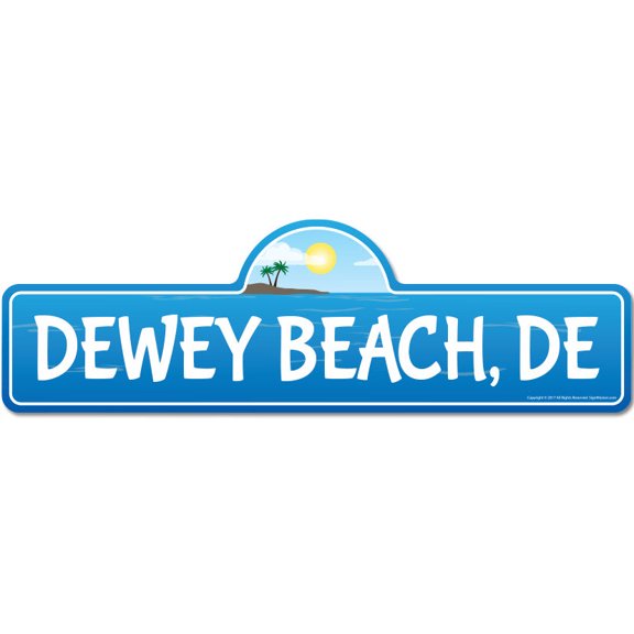 Dewey DE Delaware Beach Street Sign | Indoor/Outdoor | Surfer Ocean Lover Décor For Beach House Garages Living Rooms Bedroom | Signmission Personalized Gift