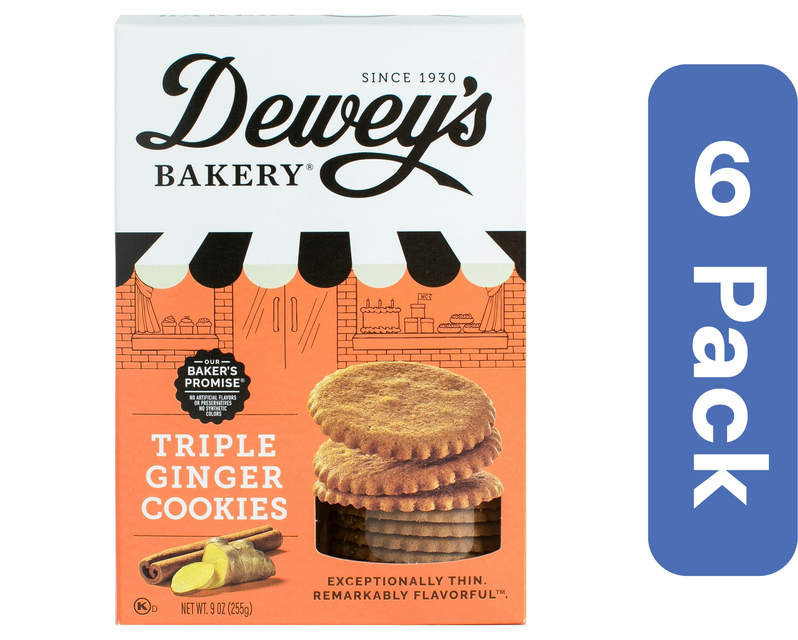 Dewey's Cookies Moroccan Triple Ginger 9 oz (Pack Of 6)