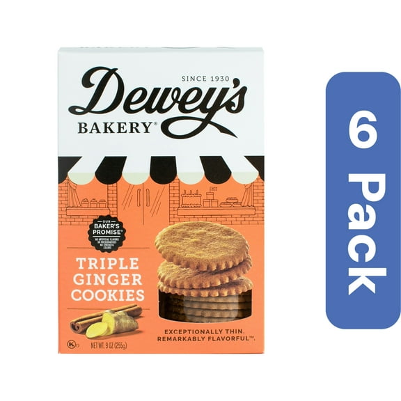 Dewey's Cookies Moroccan Triple Ginger 9 oz (Pack Of 6)