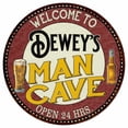 thumbnail image 1 of Dewey's Man Cave 14" Round Metal Sign Kitchen Bar Wall Decor 100140035154, 1 of 1