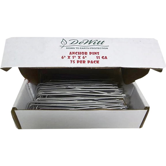 DeWitt Anchor Pins - 11 Ga Galvanized, Easy Installation - 6-Inch by 1-Inch by 6-Inch