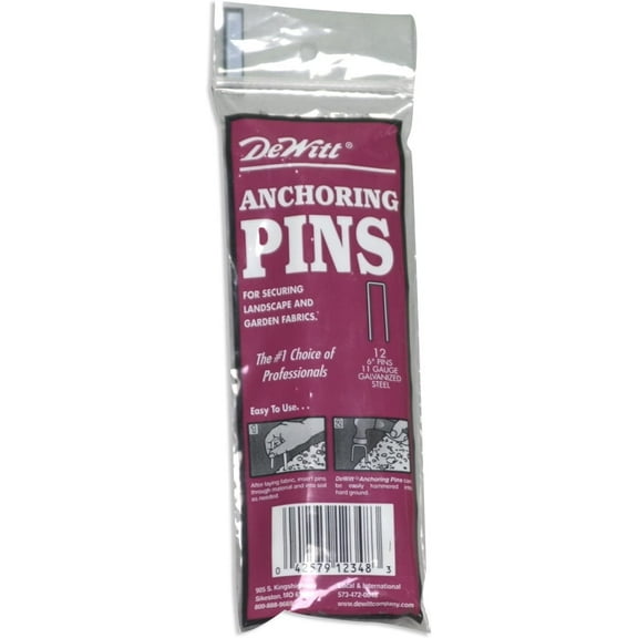 DeWitt Anchor Pins - 11 Ga Galvanized, Easy Installation - 6-Inch by 1-Inch by 6-Inch