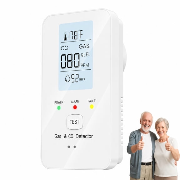 Dewlora 4-in-1 Co Detector, Dewlora Co Detector, 3-in-1 Gas Monitoring with a Visual Status Display, Ergonomic Design with Built-In Physical Audio Alert Component, Suitable for Indoor Use
