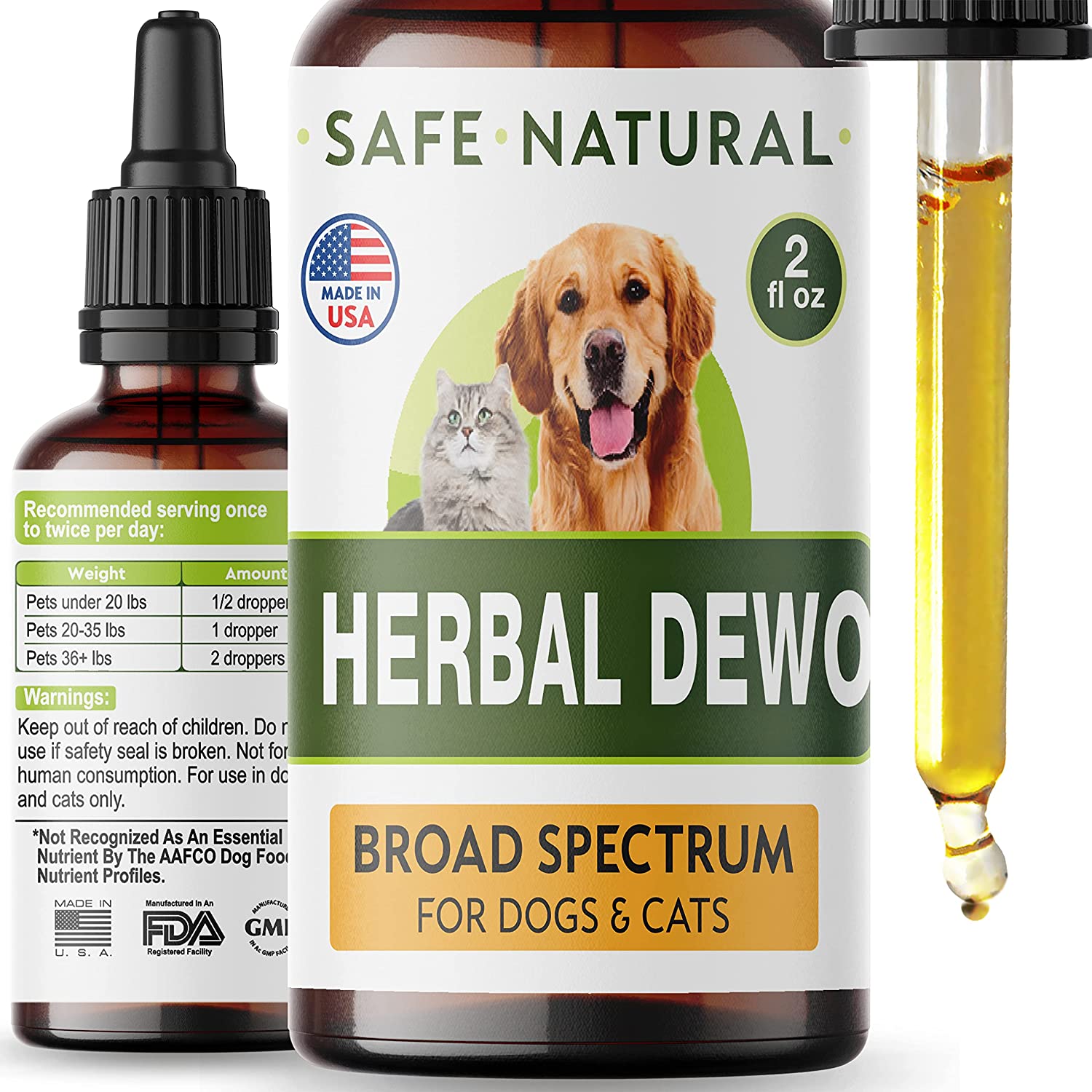 Dewormer for Dogs and Cats Made in USA Broad Spectrum Worm Treatment