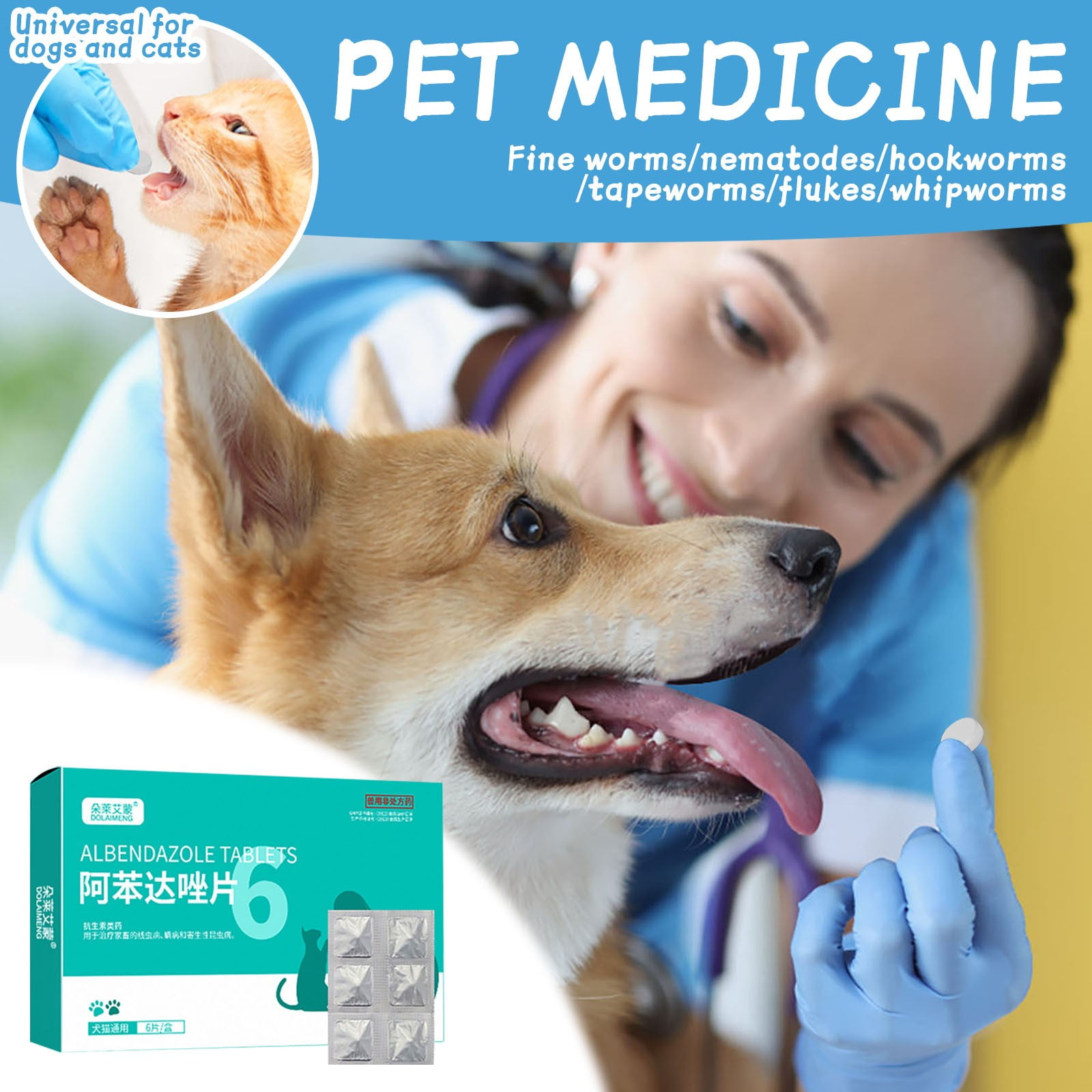 Dewormer for Dogs, Dewormer for Cats, Dewormer Tablets Treats for