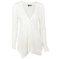 thumbnail image 1 of Dex Deep V-Neck Buttoned Cardigan in Ivory, 1 of 2