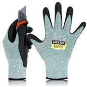 Dex Fit Cut-Resistant Glove Cru553, Level 5, Smart Touch, Green, S, 1 Pair