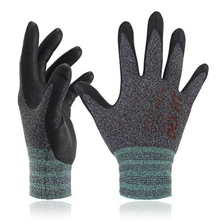 Dex Fit Nitrile Work Gloves FN330, Smart Touch, Black/Grey, Large, 3 Pair 
