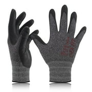 DEXFIT FN330 Black Grey Multipurpose Nitrile Coated Work Gloves (Firm Grip, Large) - 3 Pairs