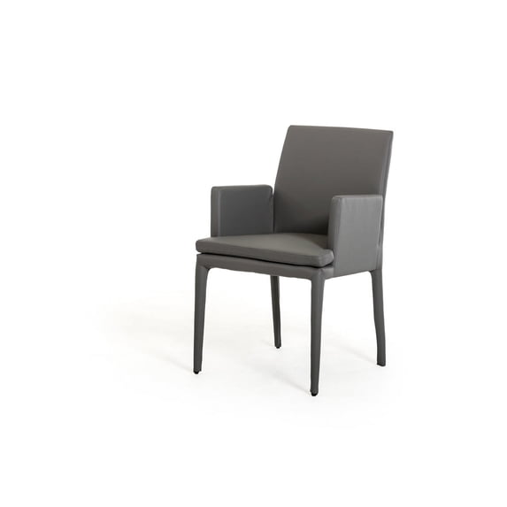 Modern Grey Leatherette Dining Chair (Set of 2) VIG Modrest Dex