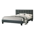 thumbnail image 1 of Benjara Dex Modern Platform California King Bed-Tufted Upholstery-Charcoal Gray, 1 of 5