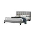 thumbnail image 1 of Dex Modern Platform Full Size Bed, Plush Tufted Upholstery, Light Gray- Saltoro Sherpi, 1 of 5